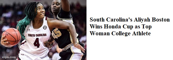 Boston Named Woman Athlete of the Year (banner)